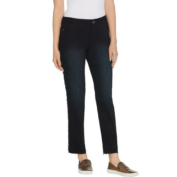 NWT PEACE LOVE WORLD REVERSE TUXEDO STRIPE VINTAGE‎ BLACK JEANS 6 - Picture 2 of 14